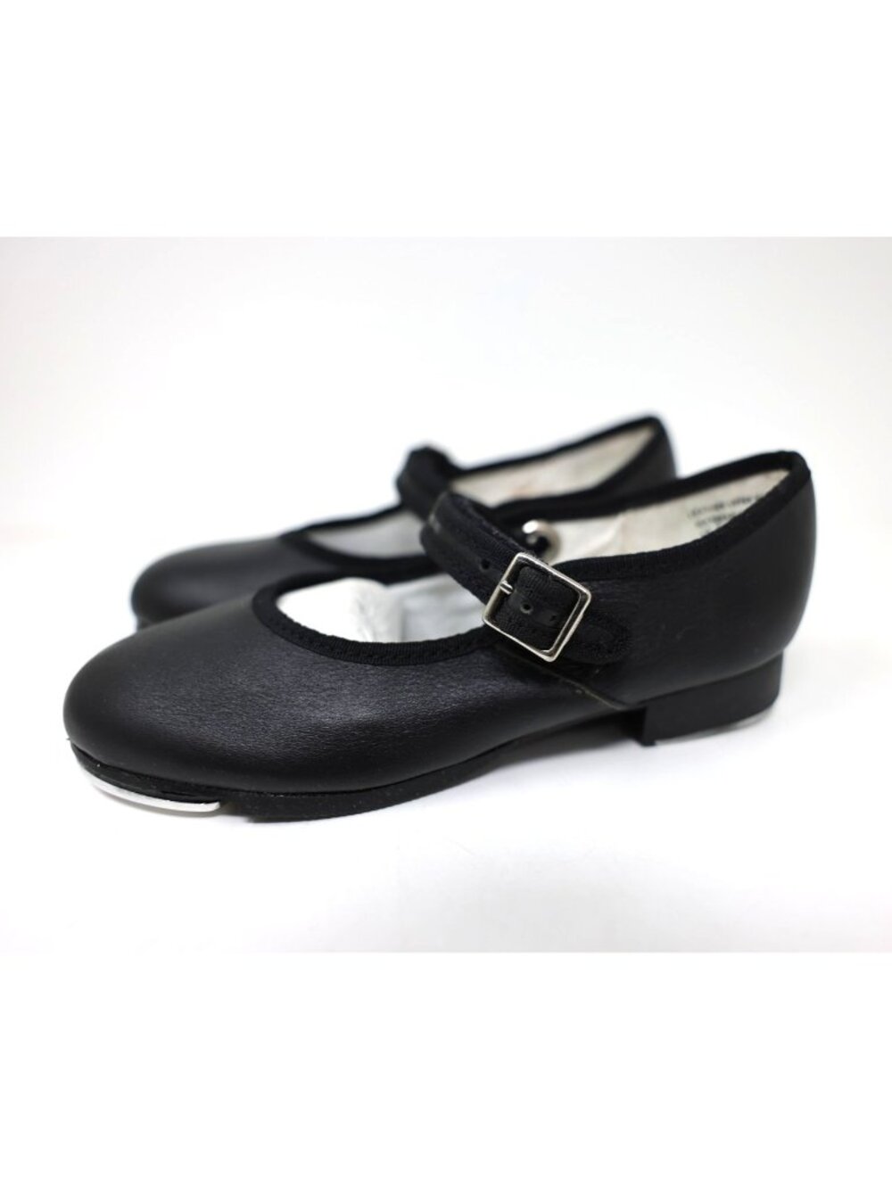 Capezio Black Tap Dance Shoes Girls Size 12.5 M Tele Tone Taps New NWOB